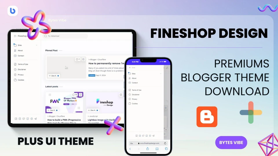 Download Fineshop Design blogger premium theme - Bytes Vibe