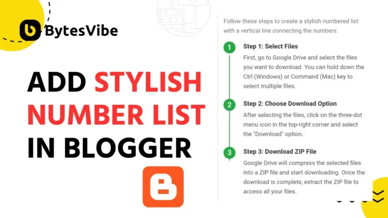 How to Create Stylish Numbered List in Blogger - Bytes Vibe