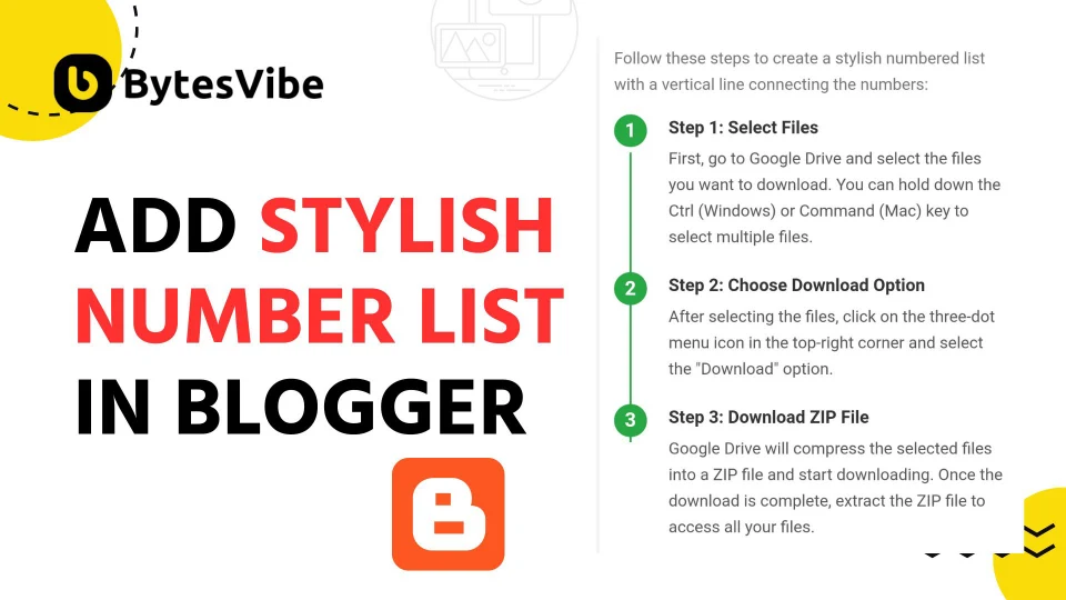 How to add a Stylish Numbered List in Blogger - Bytes Vibe