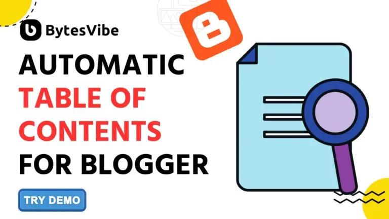 How to add automatic table of contents in blogger - Bytes Vibe