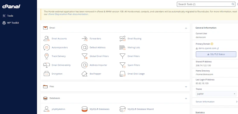 Cpanel Dashboard